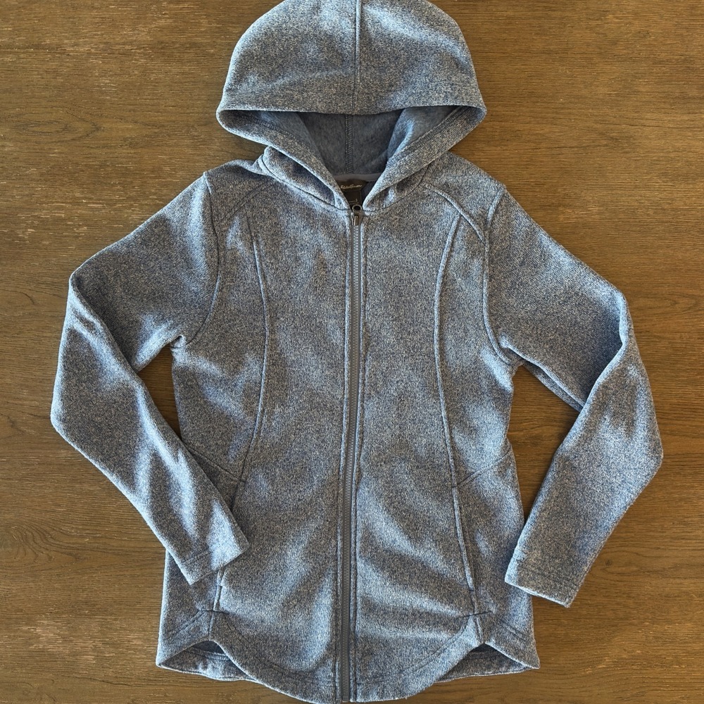 Eddie Bauer Ladies' Radiator Fleece 2.0‎ Full Zip Hooded Jacket-Blue-Small-NWOT